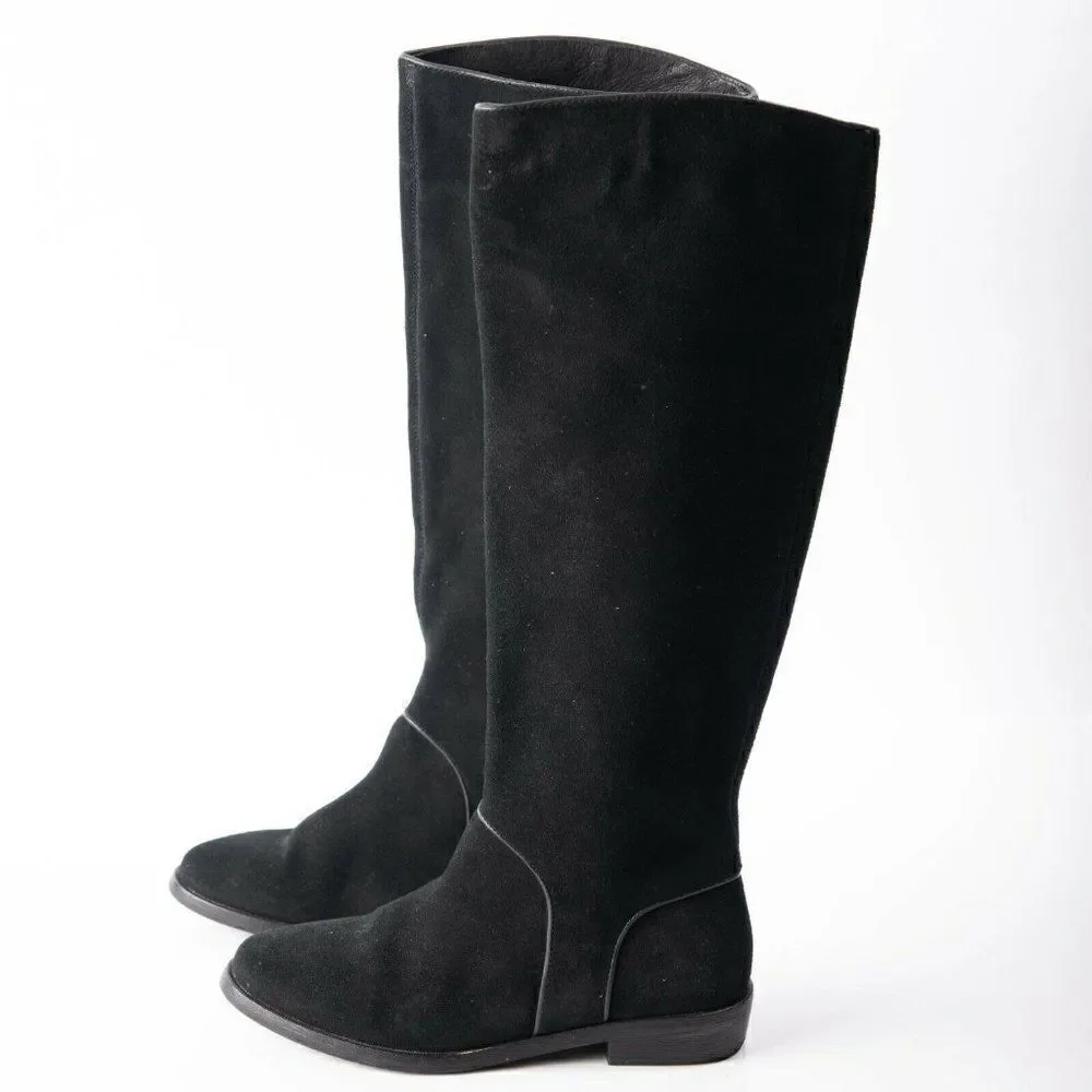 UGG® Womens Gracen Suede Block Heel Riding Boots